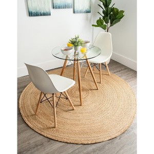 Unique Loom Braided Jute Dhaka Solid Indoor Braided Area Rug - 1 of 4