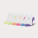 All Pro Women's 6 Pack Aqua Fx Low Cut Athletic Socks - White/Purple 4-10