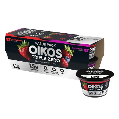 Oikos Triple Zero Variety Pack Greek Yogurt - 6ct/5.3oz Cups