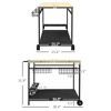 NAYSAYE Bar Serving Cart Rolling Serving Cart with Wheels Side Handle Baskets and Wine Holders, Natural Wood, 38.4"*25.6"*31.9" - 3 of 4