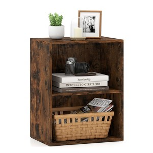 Costway 2-Cube Bookcase w/ 5-Position Adjustable Shelf Anti-Toppling Kits for Study - 1 of 4