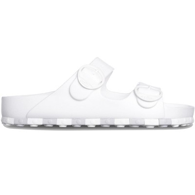 Ccilu Horizon Check Women Casual Beach Slide Sandals with Adjustable Buckle Straps