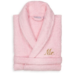 Linum Home Textiles 100% Turkish Cotton Embroidered ''Mr.'' Terry Bathrobe - 1 of 3