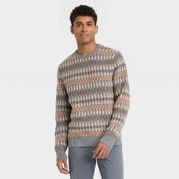 Men's Fair Isle Design Ribbed Hem Pullover Sweater - Goodfellow & Co™