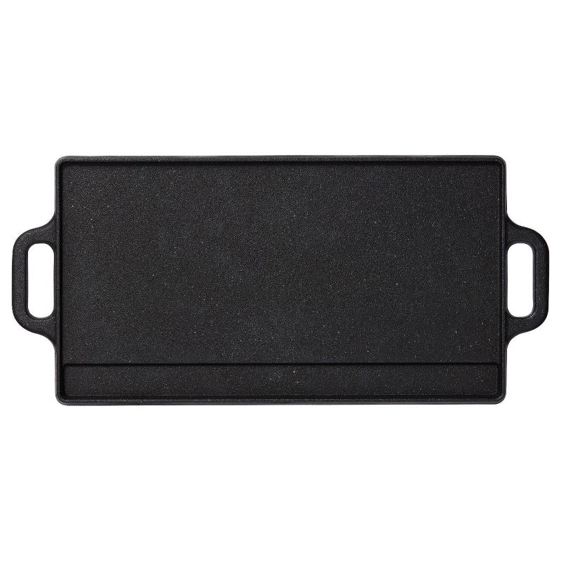 The Rock by Starfrit Traditional Cast Iron Reversible Grill/Griddle Black, 4 of 10