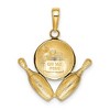 Black Bow Jewelry 14k Yellow Gold Diamond Cut Bowling Ball and Pins Pendant - 3 of 4