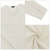 Men's Long Sleeve Kaftan Side Split Long Gown Linen Robe Long Gown Casual Shirt for Beach, Summer - 4 of 4