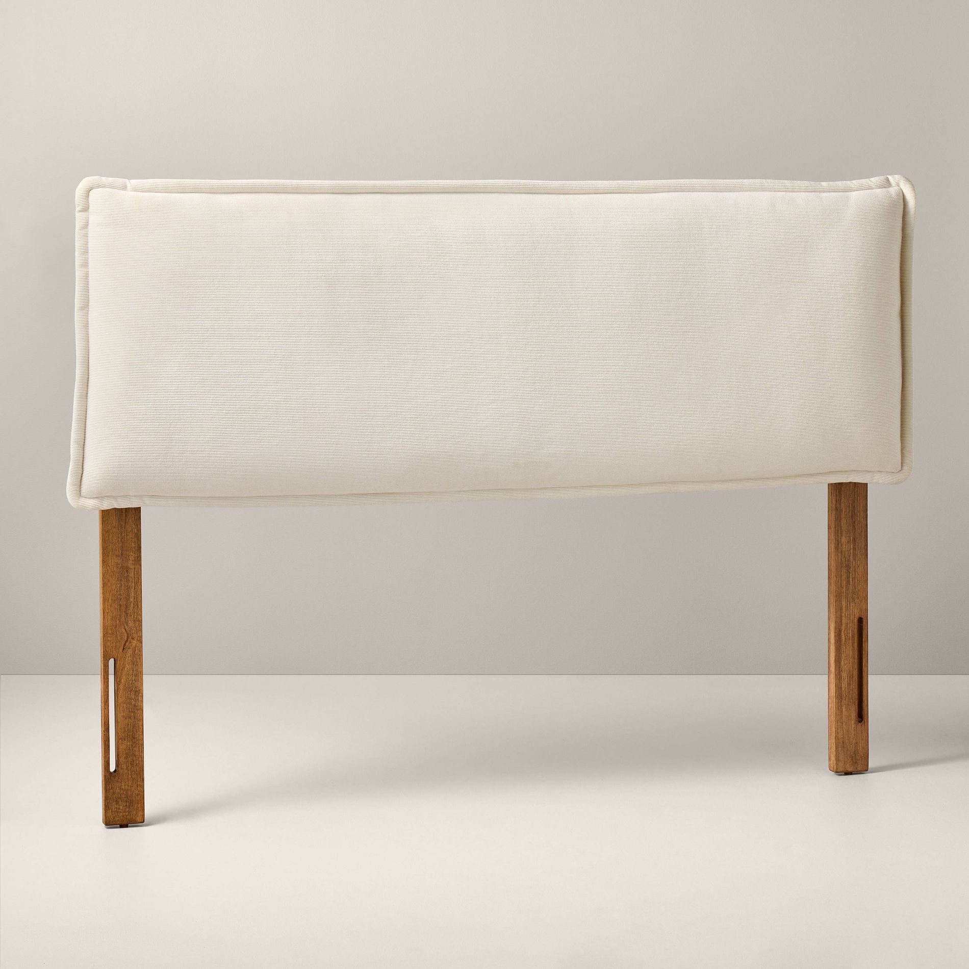 King Corduroy Upholstered Headboard Cream - Hearth & Hand™ with Magnolia: Farmhouse Style, Bed Frame Mounted