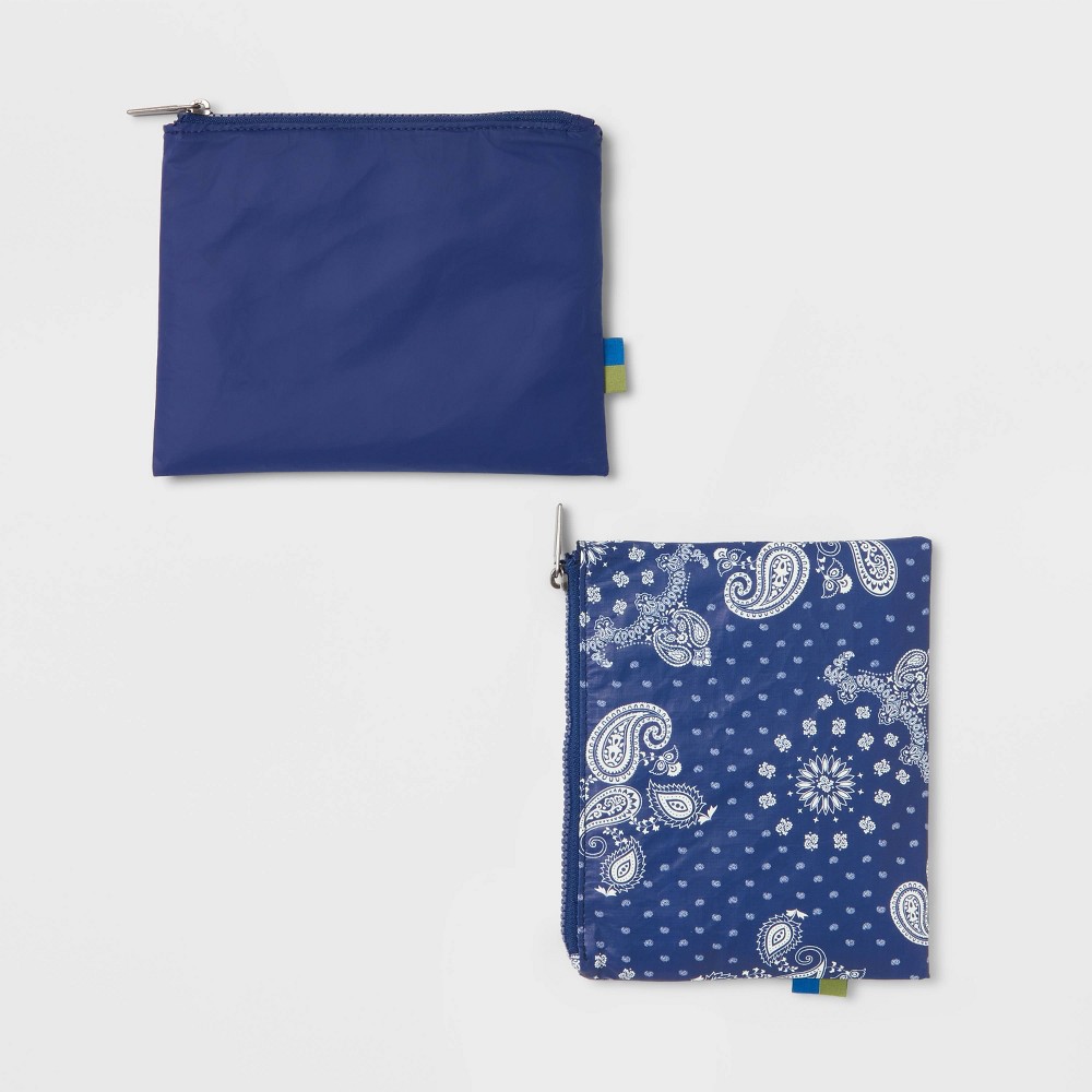 Photos - Cosmetic Bag 2pk Americana Water Resistant Pouches - Open Story™ Blue Paisley