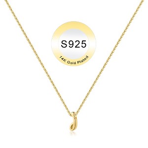 Turandoss S925 Sterling Silver Initial Necklace for Women Girls, Dainty 18K Gold Letter Necklace, Gold Jewelry for Women, Gifts for Girls, 16+3Inches - 1 of 4