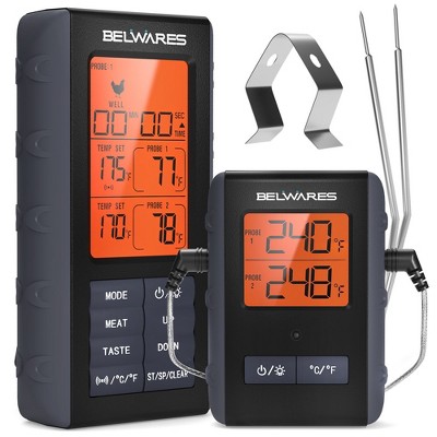 Belwares Meat Thermometer with LCD Screen for Grill with Dual Probes By Belwares