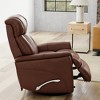 Global Home Bentley Leather Swivel Glider Recliner with Manual Adjustable Headrest & Footrest - 2 of 4