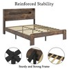 CAVINAS Vintage Bed Frame with Charging Station, Brown Platform Bed Frame with Storage Headboard, Wood Bed Frame with Under-Bed Storage - 2 of 4