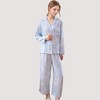 Anna-Kaci Lounge Women's Light Woven Pajama Set with Whimsical Floral Outline Print and Relaxed Button-Up Fit - 2 of 4