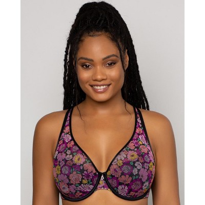 Sheer Mesh Full Coverage Unlined Underwire Bra - Pink Leopard – Curvy  Couture