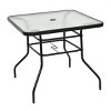 Tangkula 32" Square Tempered Glass Table Steel Frame Outdoor Coffee Table for Yard Garden - 4 of 4