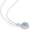 EVERLY JEWELRY | Sterling Silver 0.01 CT TW Diamond And 2 1/2 CT TGW Sky Blue Topaz White Topaz Fashion Pendant With Chain, 18-inch - 4 of 4