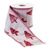 Holiday Ribbon 0.25 in Wired Polyester Red White Tree Pattern 4 in x 5 Yards By Melrose - 2 of 3