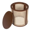ACEPANO 15.7 in. W Round Small Rubberwood End Table with Storage-Dark Brown - 4 of 4