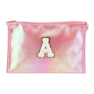 Unique Bargains Women's Letter A Makeup Bag Pink 1 Pc - 1 of 3