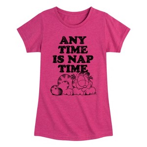 Girls' - Garfield - Nap Sketch Fitted Short Sleeve Graphic T-Shirt - 1 of 4