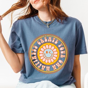 Simply Sage Market S.W.Smiley Create Your Own Happiness Flower Garment Dyed Tee - 1 of 4