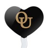 Oakland University Secondary Logo Heart Love Cupcake Picks Toppers Decoration Set of 6 - 2 of 4