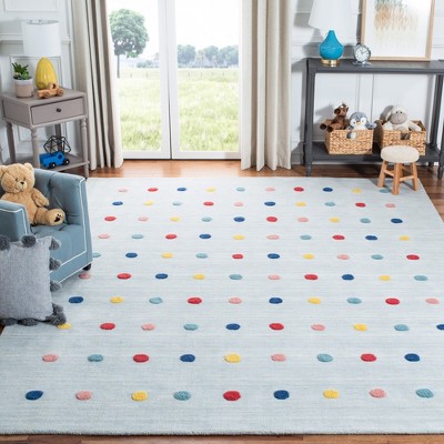 Gray Wool Polka Dot 8' x 10' Kids Area Rug