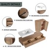 ChicFurnit Bathroom Vanity 60 Inch Wall Mounted Vanity Resin Sink 2 Large Cabinet Soft Close Drawer for Bathroom, Brown, 58.7"*18.1"*15.8" - 4 of 4