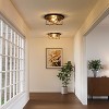 Tribesigns 2-Light Metal Flush Mount Ceiling Light Fixtures with Gold Lines Design, Gold - 2 of 4