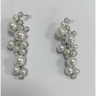 Paaaawaters 1 pair of fashionable acrylic pearl earrings versatile party Mother's Day holiday gift