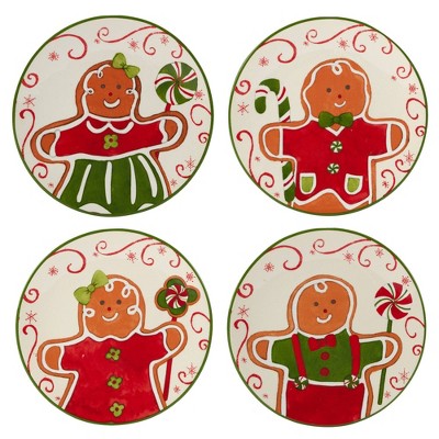 6" Earthenware Holiday Magic Gingerbread Canape Plates - Certified International