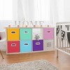 SEVOBAL 6pc Fabric Storage Cubes Organizer Heavy Duty Cube Storage Bin Clothes Storage Box Closet Baskets in Shelves Home, Multicolored, - 4 of 4