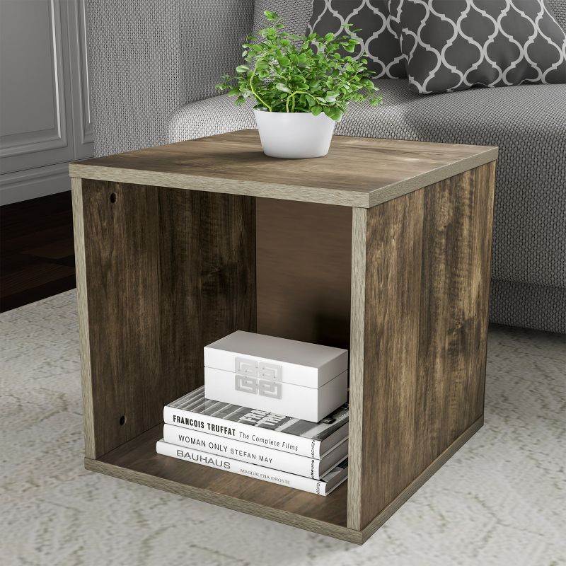 Hasting Home Contemporary Stackable Modular Cube End Table, 1 of 9
