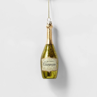 Champagne Bottle Glass Christmas Tree Ornament - Wondershop™