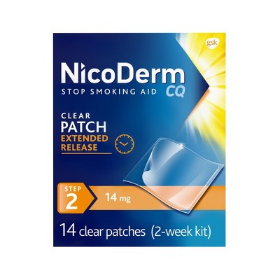 NicoDerm CQ Stop Smoking Aid Clear Patches Step 2 - 14ct