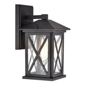 Chloe Lighting Vincent Transitional 1 Light Textured Black Outdoor Wall Sconce 12" Height - 1 of 4