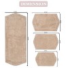 Waterford Tufted Bath Rug, Extra Soft and Absorbent, Non-Slip Bath Mats, Machine Washable bath rugs for Bathroom, 4 Pcs Set with Runner, Linen - 3 of 4