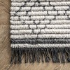 Nuloom Iliana Soft Shag Geometric Diamond Fringe Kitchen Runner Indoor Area Rug - Hallway, Entryway, 2' 8" x 8', Beige - 3 of 4
