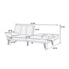 Navy Polyfiber 1pc Adjustable Sofa Living Room Furniture Solid wood Legs Plush Couch - 3 of 4
