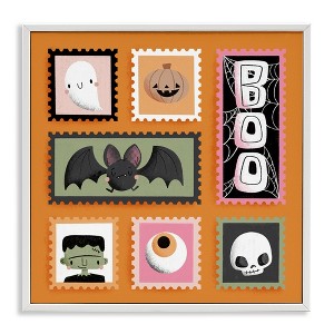 Stupell Industries Spooky Cute Halloween Stamps Framed Giclee Art - 1 of 4