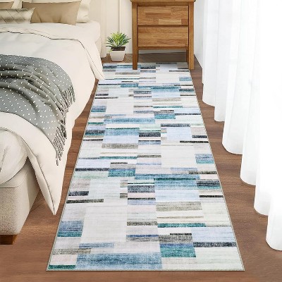 Washable Runner Rug Non Slip Kitchen Rugs Modern ndoor Entryway Rug Farmhouse Soft Bath Mat Stain Resistant Carpet for Bedroom Hallway Laundry