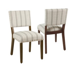 Set of 2 Stripe Dining Chair Black/White - HomePop