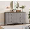 COZONY 54" Extra Wide 6 Drawer Dresser with Fluted Panels Modern Chest of Drawers TV Stand Oak Finish - 2 of 4