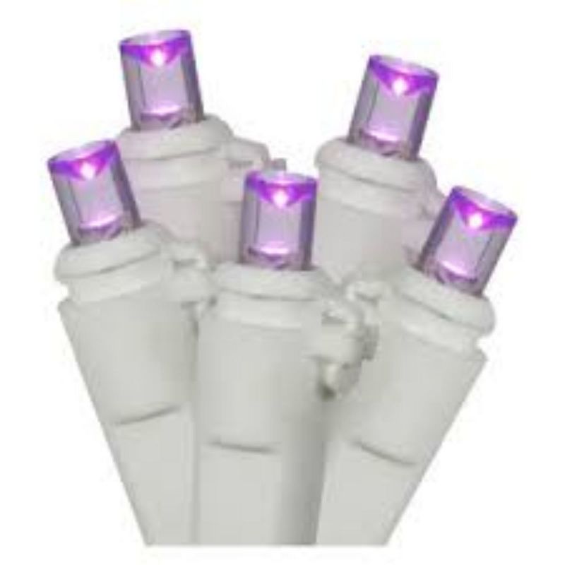 Northlight 50 Purple LED Wide Angle Christmas Lights - 16.25 ft White Wire, 3 of 4