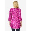 Woman Within Plus Size Perfect Printed Three-Quarter-Sleeve V-Neck Tunic - 3 of 4