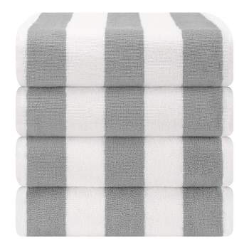Striped Grey Cotton Soft Bath Towels, For Bathroom, Size: 170x85 cm
