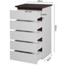 NicBex Modern 5/6-Drawer Dresser,Storage Cabinet with Classic Charm,White & Walnut Wood Drawers for Bedroom,Closet Organizers and Storage - 3 of 4