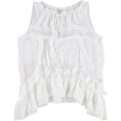bar III Womens Ruffled Knit Blouse