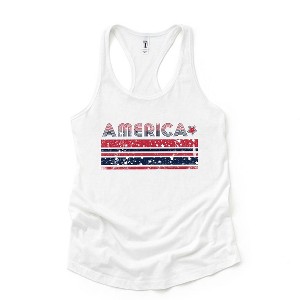 Simply Sage Market Women's America With Stars and Stripes Racerback Graphic Tank - 1 of 3